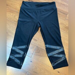 VOGO Athletica Black Leggings with Glossy Accents